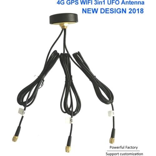 New Antenna Wholesale Screw-mount 3in1 combined aerial GPS LTE/4G wifi Mimo Antenna with SMA 1pcs