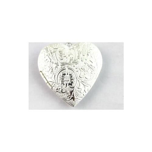 FREE SHIPPING 60PCS Silver Color Plate Heart Locket Pendant 42x40mm #20404