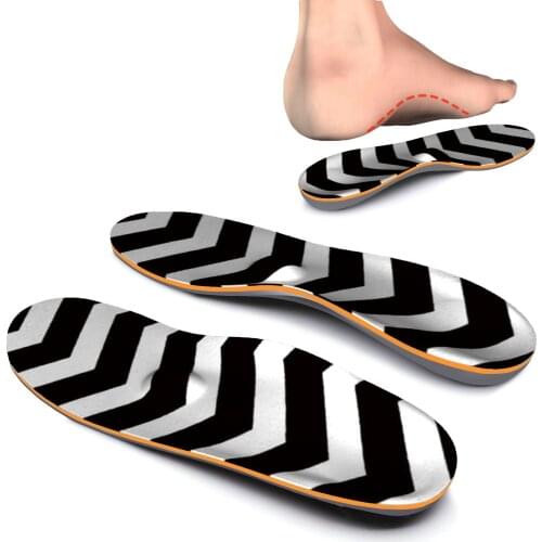Black White Striped Plantar Fasciitis Feet Insoles Arch Supports Orthotics Inserts Relieve Flat Feet, High Arch, Foot Pain