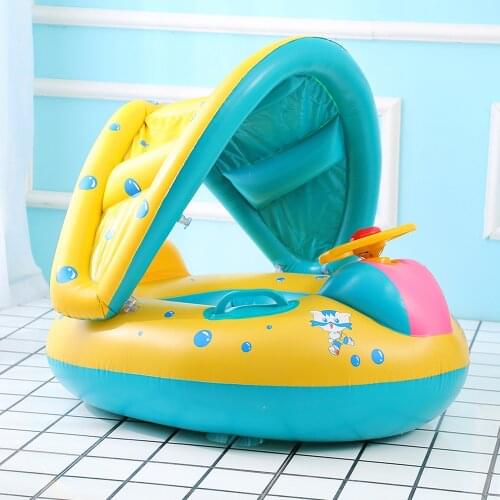 Baby Accessories Swimming Circle Inflatable Circle Baby Float Swimming Pool Accessories Float Circles Adjustable Sunshade Seat