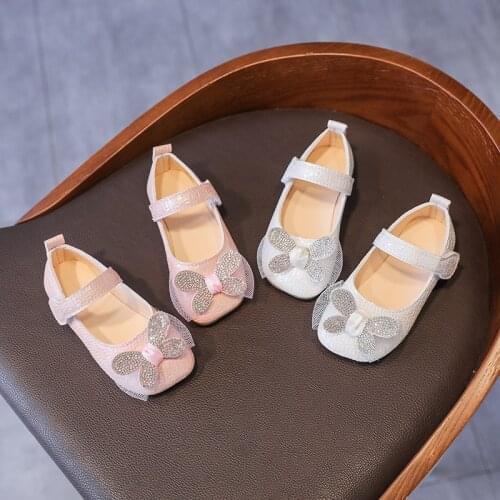 Kids Dress Shoes Girls Sweet Leather Shoes Autumn New Kids Princess Shoe with Bow Soft Bottom for Party Dance SP121
