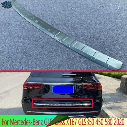 For Mercedes-Benz GLS-Class X167 GLS350 450 580 2020 Rear bumper protection window sill outside trunks decorative plate pedal