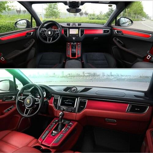 For Porsche Macan 2014-2018 Interior Central Control Panel Door Handle Carbon Fiber Stickers Decals Car styling Accessorie