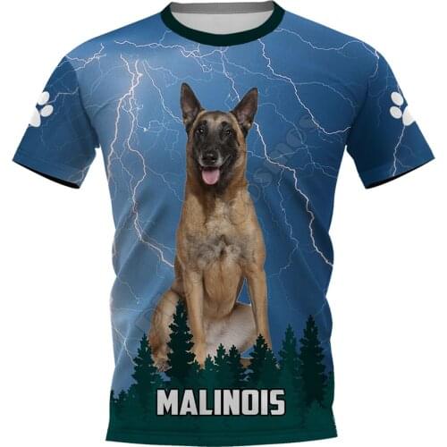 PLstar Cosmos Lightning Malinois 3D Printed t-shirt Harajuku Streetwear T shirts Funny Dog Men For Women Short Sleeve