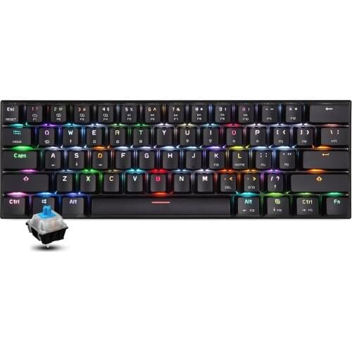 Motospeed BT3.0 61 Keys CK62 Gaming Keyboard RGB Mechanical Keyboard USB Wired BT Dual Mode White with OUTEMU Red Switches