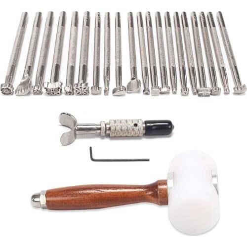 DIY leather printing tools carving handmade craftsmanship rotating sculpture tools 20x metal leather processing saddle stamping