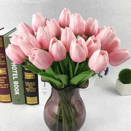 Artificial Simulation Flower Tulip PU Plastic Dry Flower Picnic Living Room Wedding Holiday Decoration Furnishings Photo Props29
