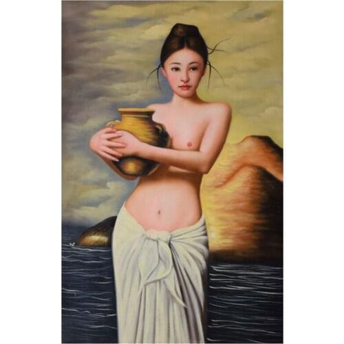 Canvas oil painting Hand painted Sexy Woman Nude Picture Wall Art Painting Original Home Decoration