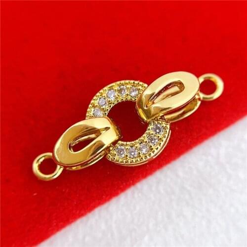 Supplies For Jewelry Wholesale Copper Micro Pave Zircon Fold Over Clasps For Bracelets Necklaces Parts DIY Strand Jewelry