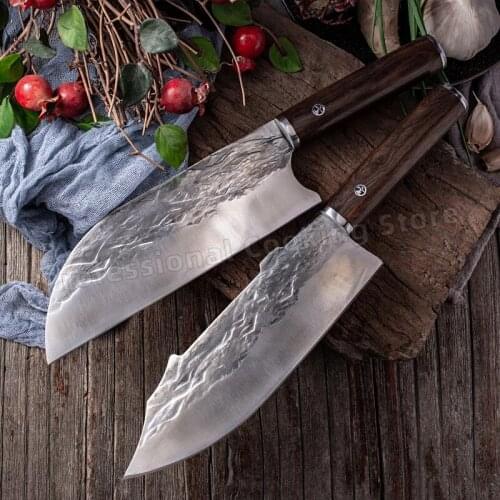 Hand-forged stainless steel butcher knife chefs knife meat cleaver kitchen slicing knife household kitchen knife