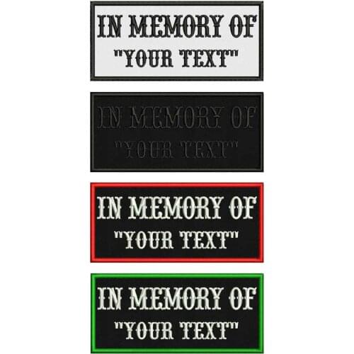 Custom IN MEMORY OF Embroidery Name Patch With Iron on and Hook Backing for for Clothes DIY Accessories Supplies