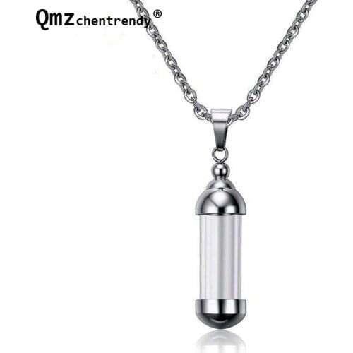 New 2017 Wholesale Glass Tube Perfume Bottles Stainless Steel Essential Oil Diffuser Urn Necklace Ash Keepsake Cremation Jewelry