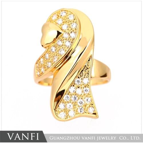 New Fashion European Ring Gold Color Big Oval Cut AAA Cubic Zirconia Inlayed Jewelry Rings For Gift