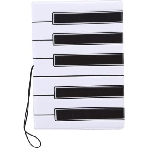 3D Design Leather Business Travel Passport Cover Case Unisex Black White Piano Keys Passport Holder Credit Card Holder Bags