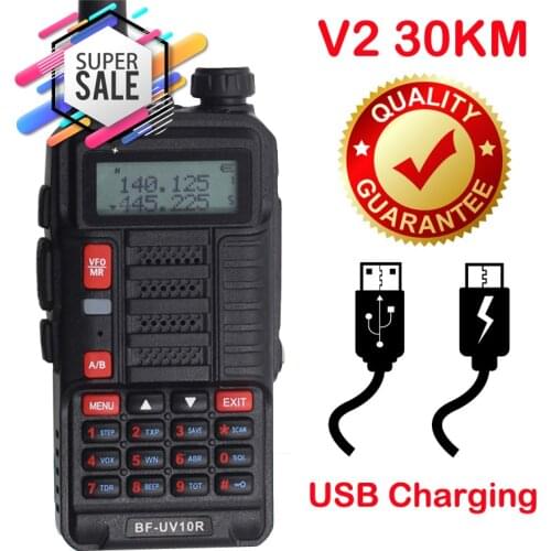 New 2021 Baofeng Long Range 30KM Walkie Talkie UV-10R Ham CB Two Way Radio Station Transceiver USB Charging Baofeng BF UV10R