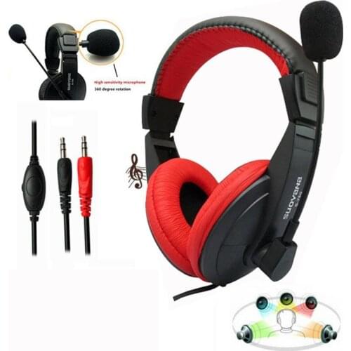Wired Headset Gamer PC 3.5mm PS4 Headsets Stereo Bass Surround & With HD Microphone Gaming Overear Laptop Tablet Gamer 1pcs