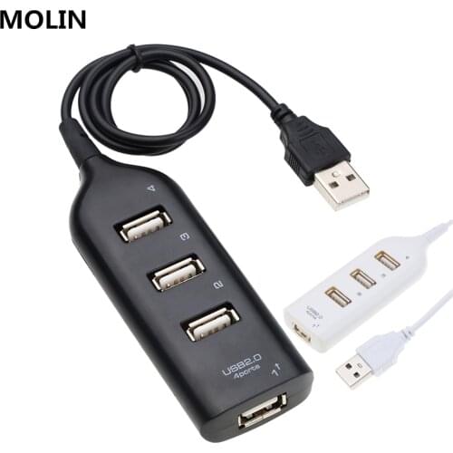USB 2.0 High Speed Hub Mini 4 Port Splitte USB Adapter For PC Laptop Notebook Computer Windows Mac