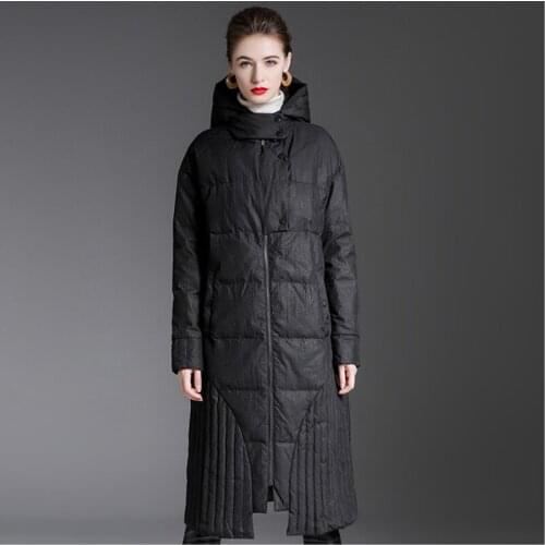 Lady black Ultra Light 90% White Duck Down Jacket Women Slim Winter Down Jackets Long Puffer Parkas Female Feather Outwear coat