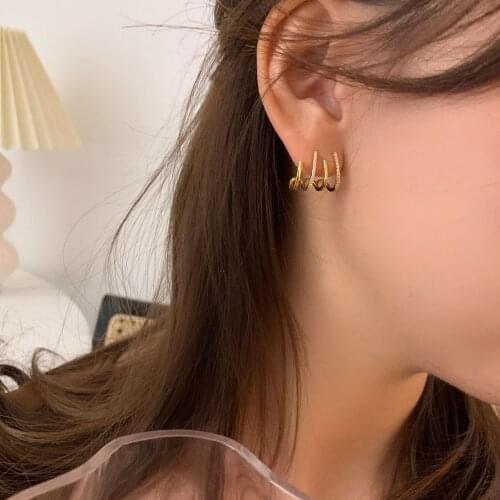 S925 Sterling Silver Stud Earrings for Women Fashion Retro Geometry Hypoallergenic Crystal Jewelry Accessories Wholesale