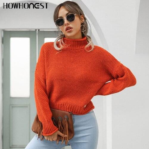 Za Womens Sweater Fall Winter New Solid Korean Fashion Casual High Neck Turtleneck Pullovers Long Sleeve Female Knitted Sweater