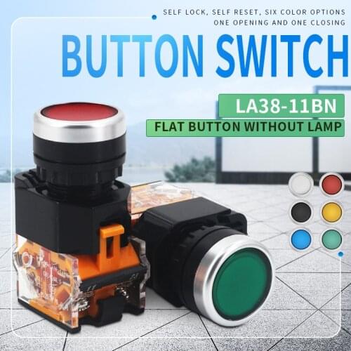 1pcs Button switch self-locking start power switch self-returning jog button 22MM Self-recovery