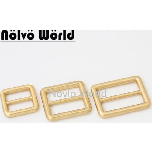10-50 pieces 2 size 19-25-32-38mm Satin gold women purse metal slider Tri Glide adjuster buckles bags shoes strap slider buckle