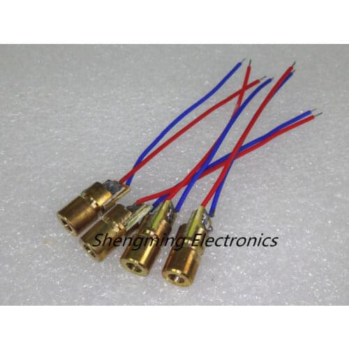 10pcs laser diode 650nm 6mm 3V / 5V 5 million watt Adjustable Laser Dot Diode Module Red Copper Head Mini Laser Pointer
