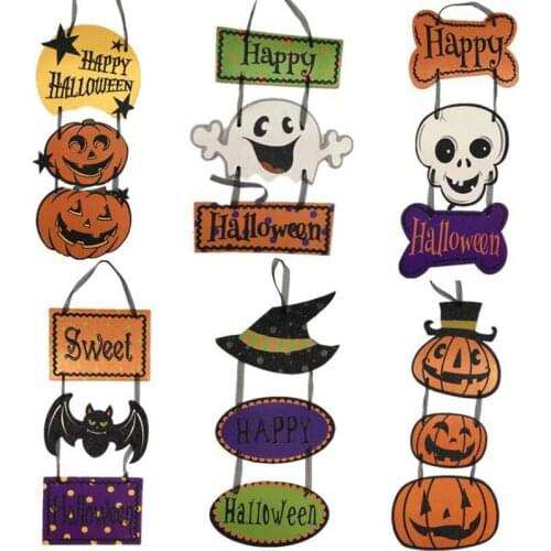 10pcs/lot Halloween Decorations Pendant Hanging Ornament Pumkin Ghost Paper Props Party Supplies For Bar Party Dec