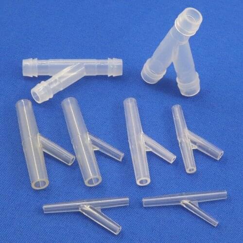 200~5Pcs 3.9~10mm Food Grade PMMA PP Oblique Y-Type Tee Connector Acrylic Pipe Fittings Oxygen Tube Air Hose Connectors