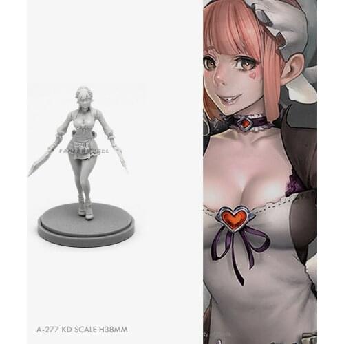 38MM Resin figure kits Maid beauty model self-assembled A-277