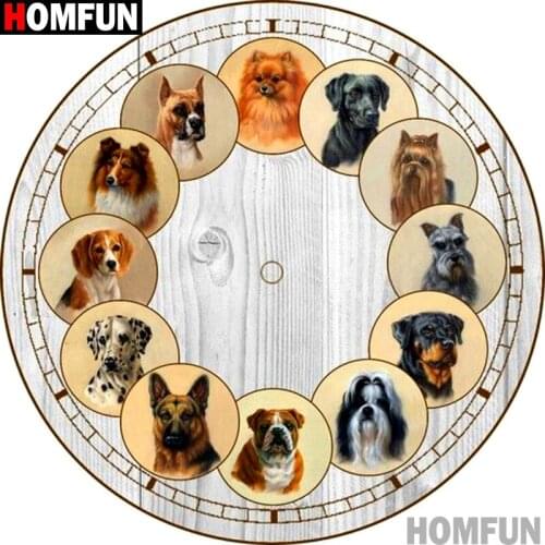HOMFUN Full Square/Round Drill 5D DIY Diamond Painting "Animal dog" 3D Embroidery Cross Stitch 5D Home Decor A13779