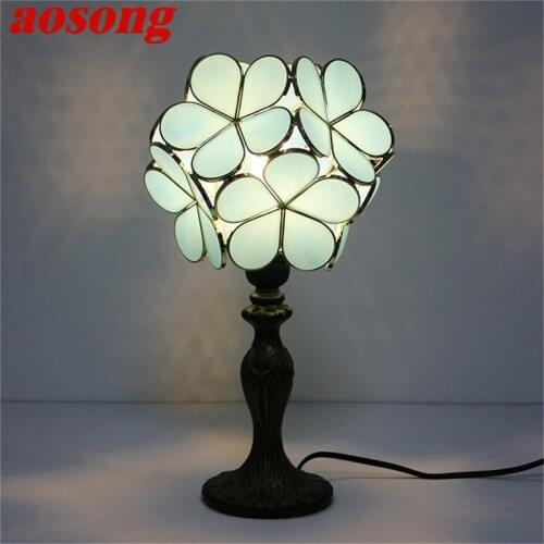 AOSONG New Table Lamps Contemporary LED Flower Desk Light Creative for Home Bedroom Decoration