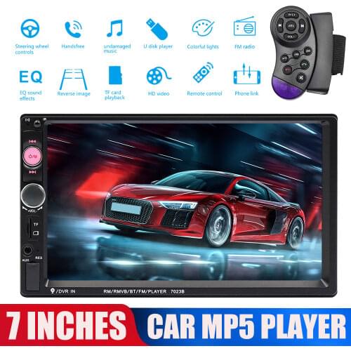 7'' 2 Din Car Full HD Bluetooth Multimedia For Android iPhone MP5 FM Radio Player Steering Wheel Remote Support TF Universal
