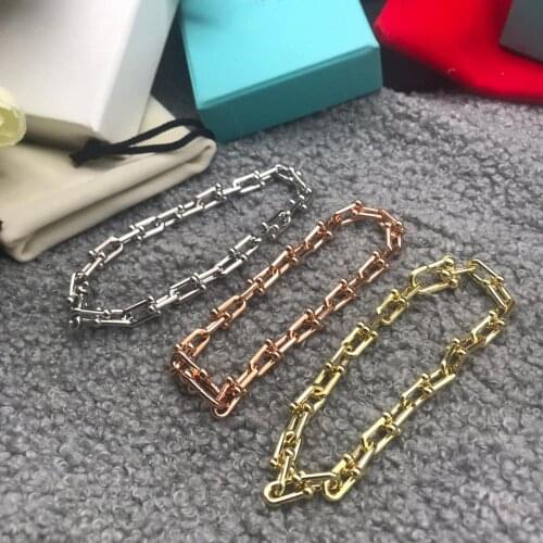 100% 925 sterling silver U shape bracelet, superb craftsmanship, classic miniature fashion original jewelry gift