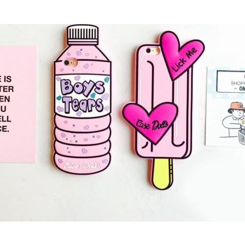 Lovely New 3D silicone Boy Tears Drinks Bottle Soft Silicone Back Cover Case for iPhone 5 5s 6 6s 7 Plus Cases Rubber Covers