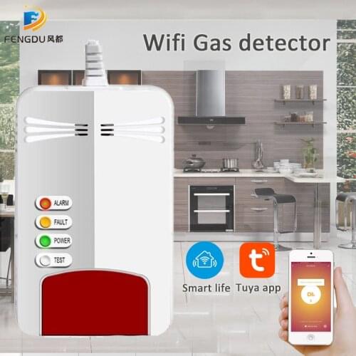 Wifi Gas Sensor Alarm Natural CH4 Leak Combustible Gas Detector Smart Life Home Kitchen Security App control Tuya sensor