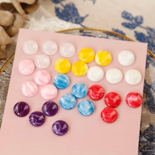 Childlike color thin slices and half pills resin earrings patch ins wind DIY handmade earrings material jewelry accessories