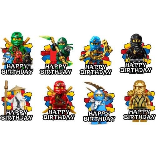 New 12PCS NinjaTheme Cupcake toppers Happy Birthday Party Cartoon Decoration The best gift for childrens party Cake flags