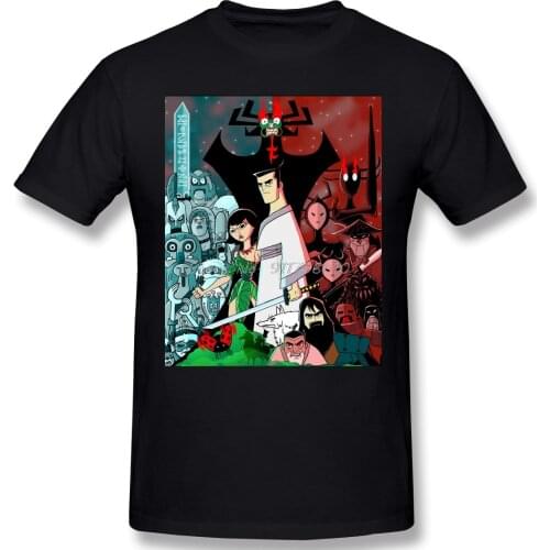 T-Shirt For Men Samurais Finale Cotton Samurai Jack T Shirt Funny Anime Men Tee Streetwear Harajuku