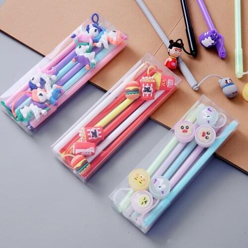 6Pcs/Box Cute Soft Gel Erasable Gel Pen 0.5mm Easy to Wipe Gel Pens Student Exam Signature Pen Gift Office School Stationary