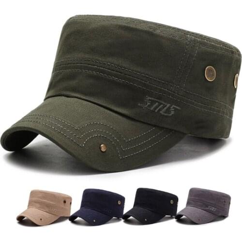 HONGKAI006 New Adult men Amry green flat baseball cap Military Snapback Hat Breathable Curved peak Casquette Gorros