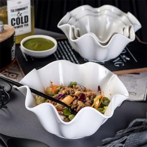 Ceramic Ice Cream Dessert Fruit Bowl Condiment Plate White Porcelain Tableware Kitchen Seasoning Sauce Dish Snack Salad Plate