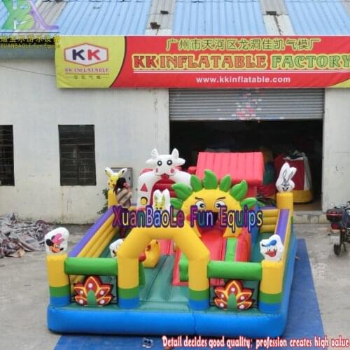 Customized Design Inflatable Small Playground Trampoline Bouncer Park Kids Jump Fun City Indoor Or Outdoor Yard Use