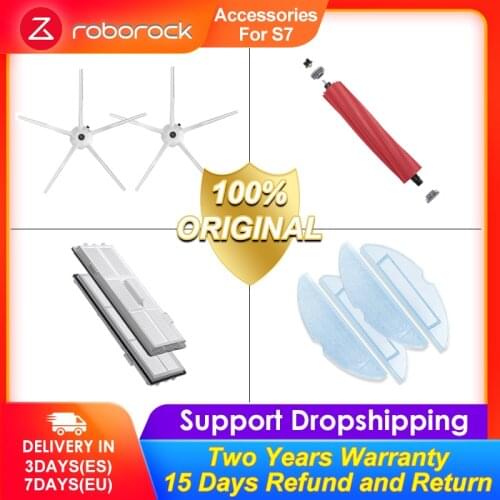 Roborock s7 accesorios Original,Roborock Accessory Kit for roborock S7,S7 Mop Cloths，S7 Washable Dustbin Filter，S7 Side Brush
