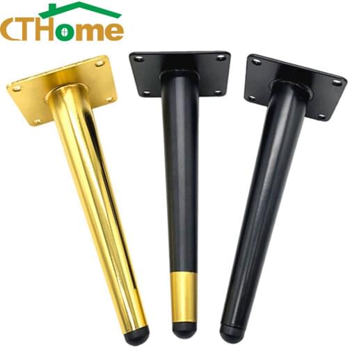 4pcs 10-55cm Straight Legs for Metal Furniture Black Gold Sofa Bed Iron Foot Coffee Table Chair Desk Cabinet Feet To The Dresser