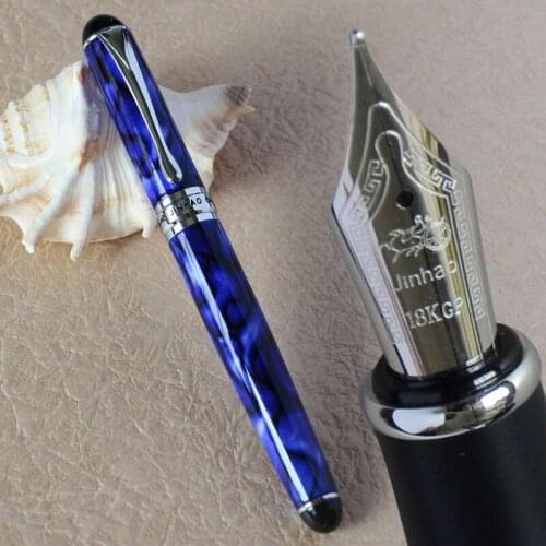 JINHAO X750 ROYAL BLUE AND SILVER FOUNTAIN PEN 0.7MM MEDIUM NIB EXECUTIVE JINHAO 750