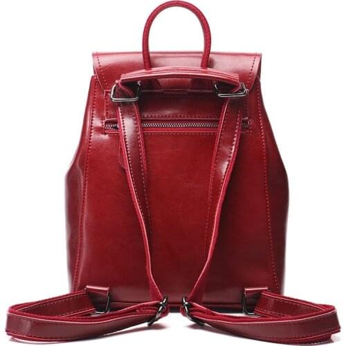 Backpack Split Female Women Leather Backpacks For Girls Teenagers Schoolbag Small Backpack Ladies Shoulder Bag Top Quality