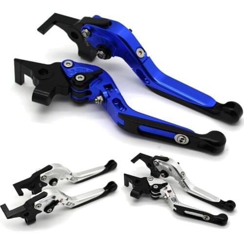 With logo Motorcycle Frame Ornamental Foldable Brake Handle Extendable Clutch Lever For YAMAHA V-MAX MT-01