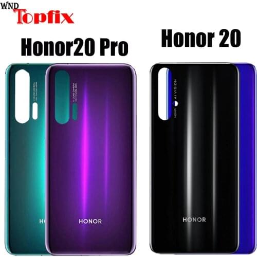 Back Glass For Huawei Honor 20 Pro Battery Cover Rear Panel Door Housing Case + Glue Honor 20 Battery Cover Honor20 Pro Housing