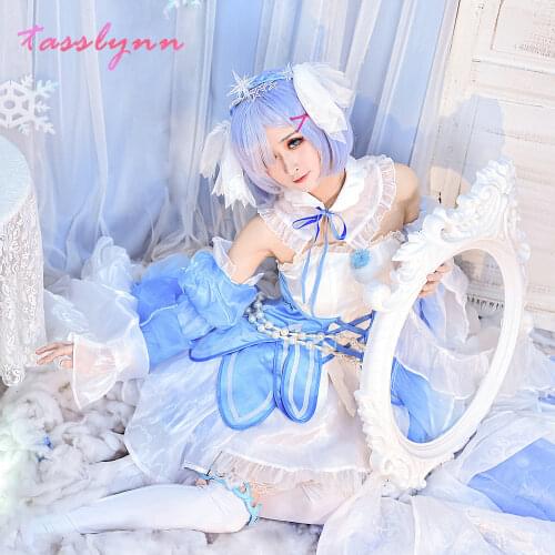 Anime Re Zero Rem Cosplay Women Re: Starting life in a different world from zero Cosplay Women Costume Dress Rem
